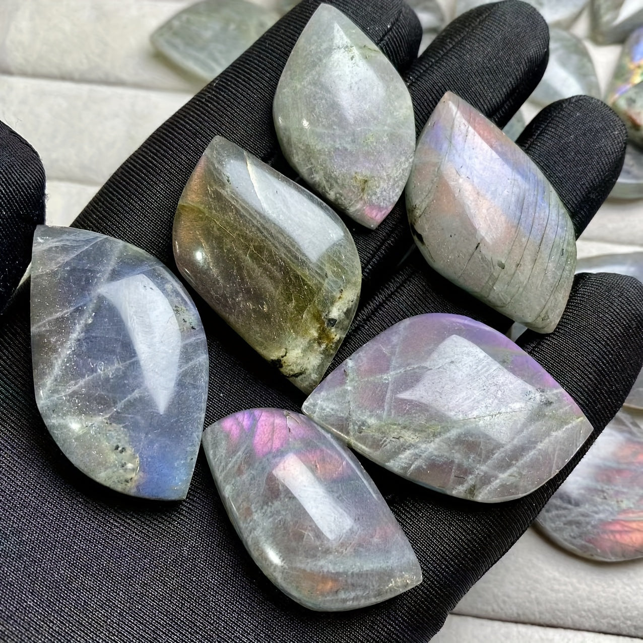 Two-Thirds Pieces Natural Purple Light Amethyst Gemstones Polished for Jewelry Making