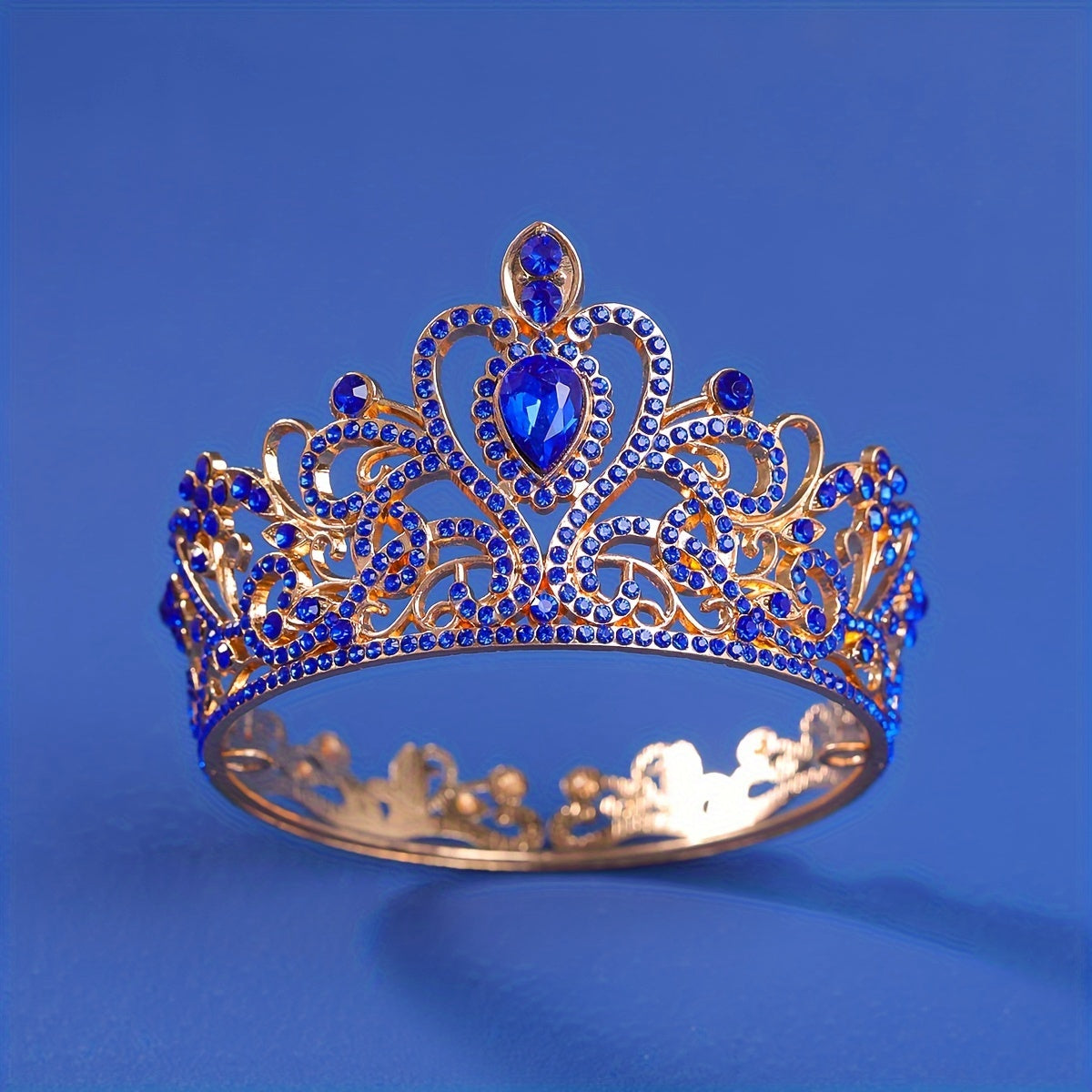 Gold and Silver Wedding Tiara Crystal Rhinestone Crown for Cake Topper Small Round Birthday Crown