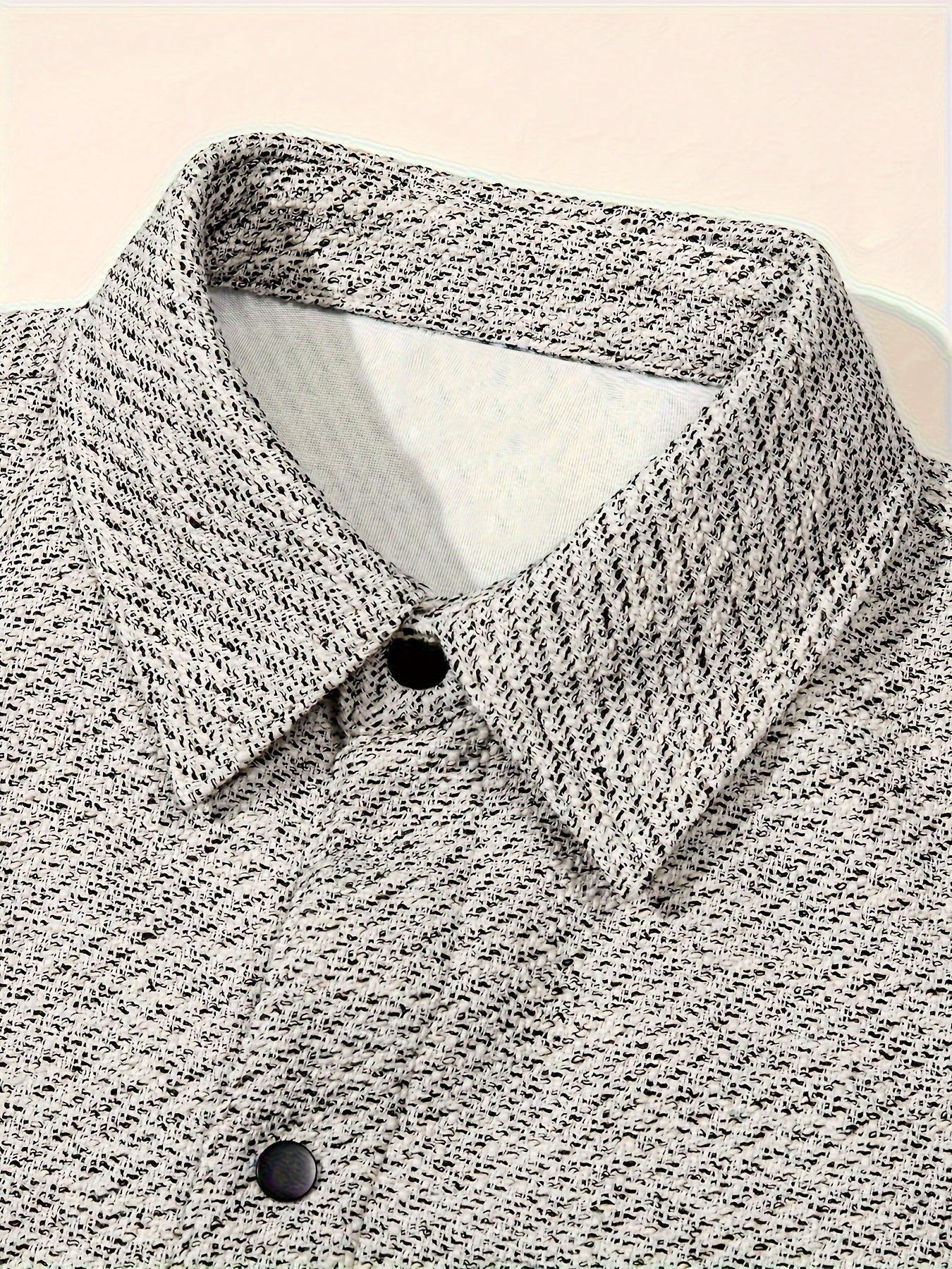 Men's Autumn Casual Lapel Collar Woven Polyester Jacket with Pockets