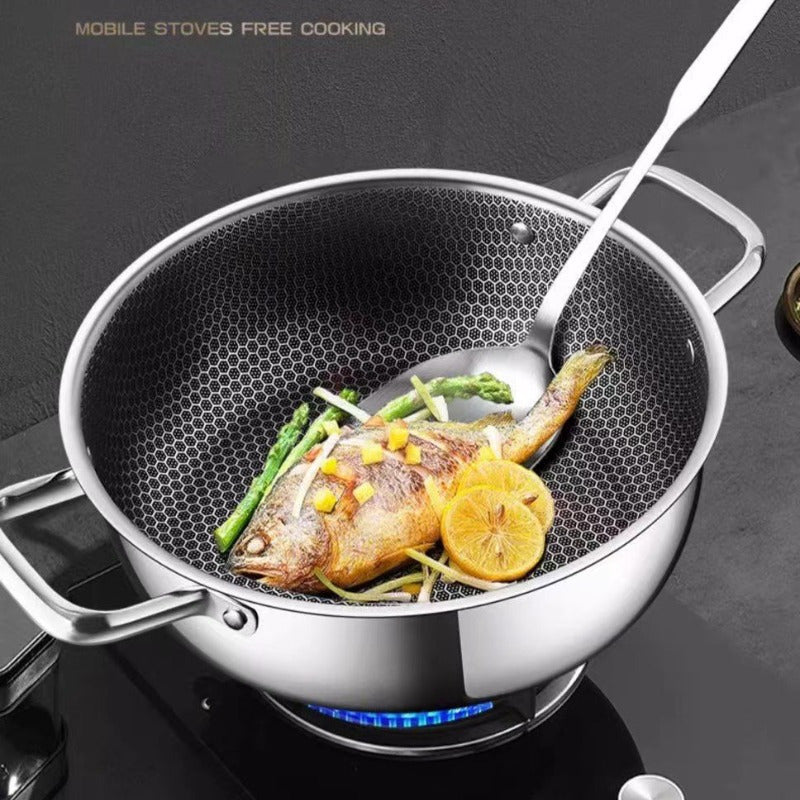 Set of 2-4 Stainless Steel Stock Pots with Non-Stick Coating and Steamer Insert
