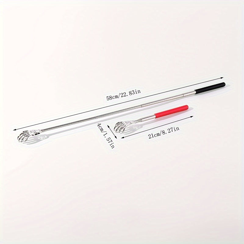 Stainless Steel Retractable Back Scratcher for Itching Relief and Massage