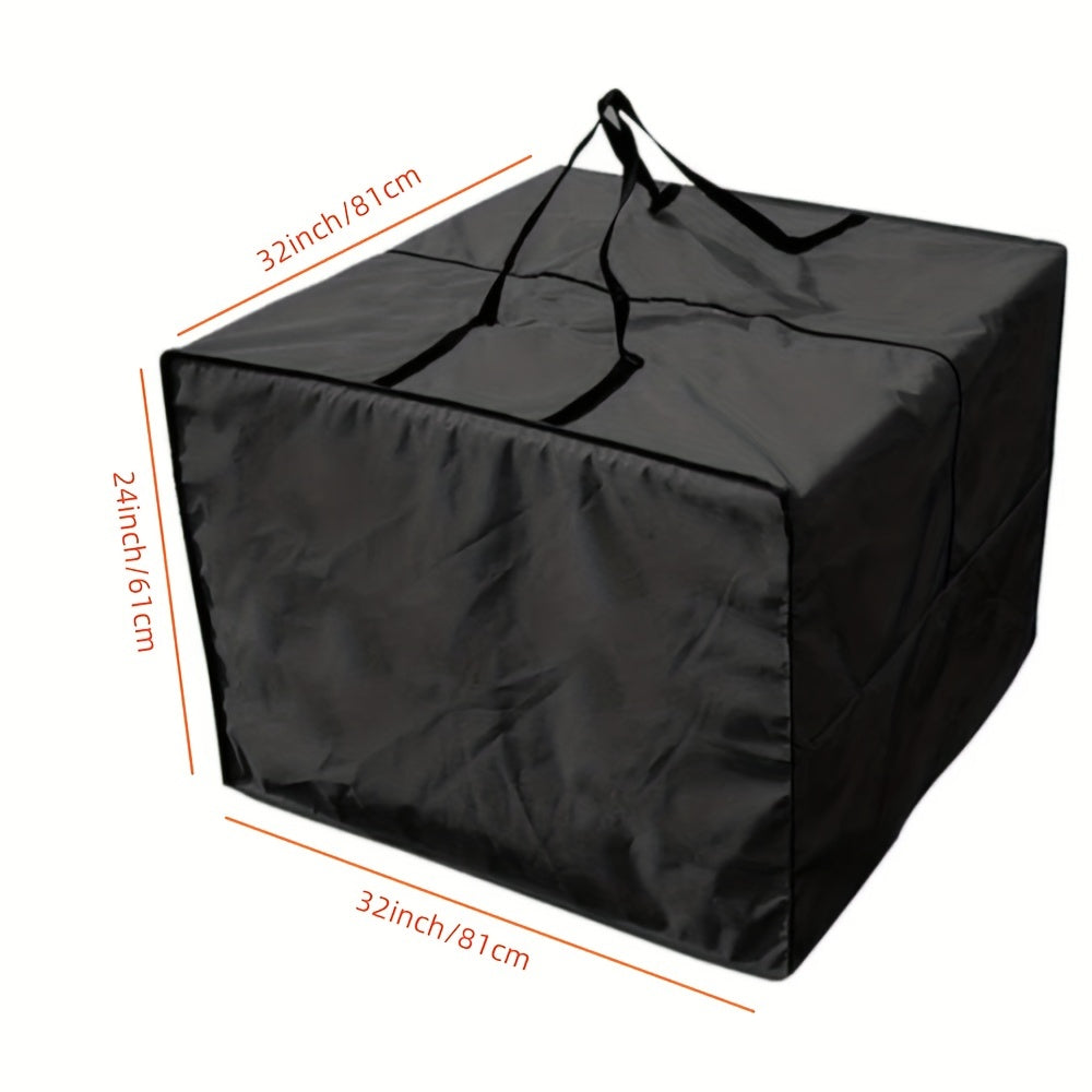 Black Outdoor Storage Bag with Zipper Handle for Garden and Camping Mats