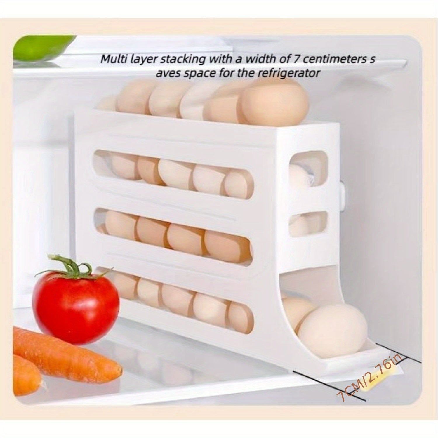 Egg Storage Box Refrigerator Organizer Transparent Multi-layer Kitchen Rack