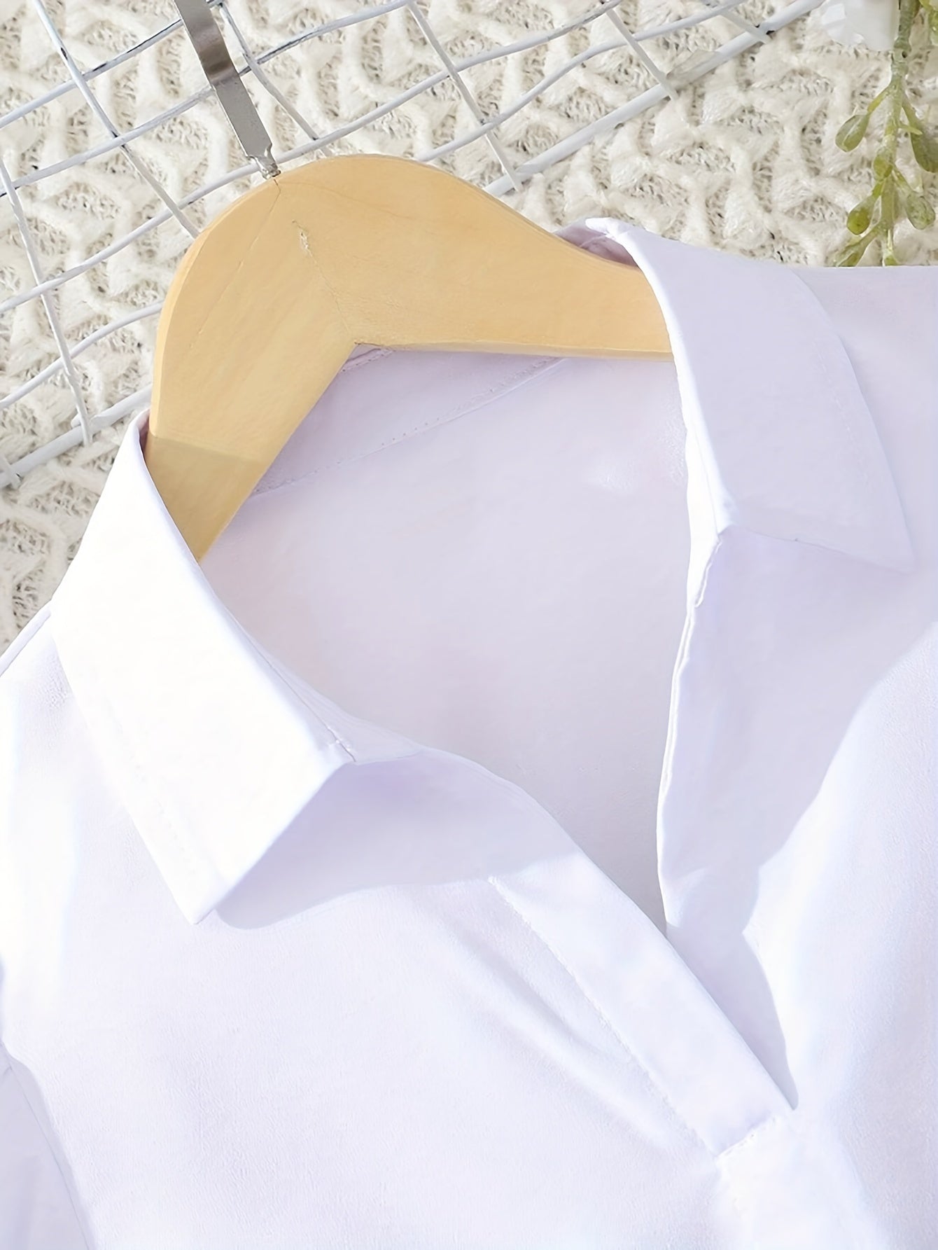 Women's Polyester Blouse with Ruffled Front Short Sleeves Spring Summer Fall