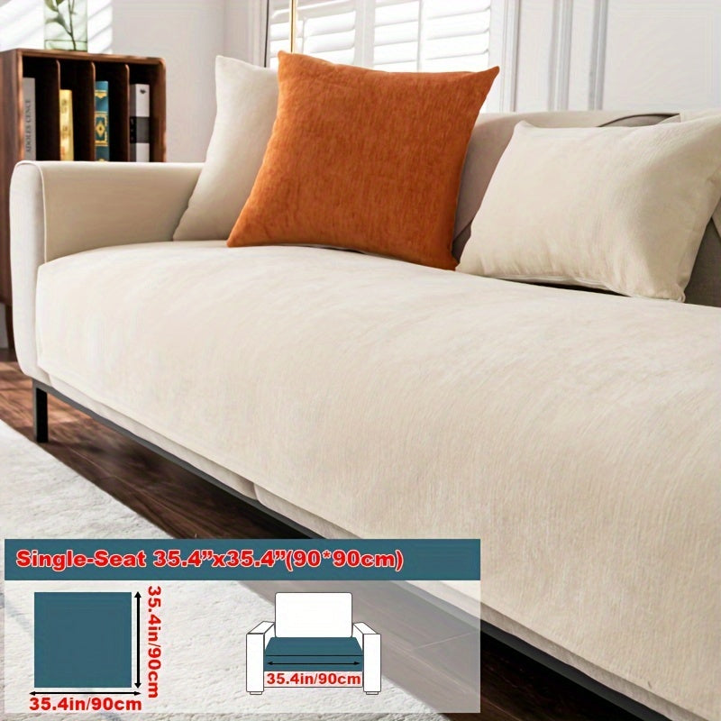 Chenille Sofa Cover for 1-4 Seater All-Season Pet-Friendly Non-Slip Machine Washable