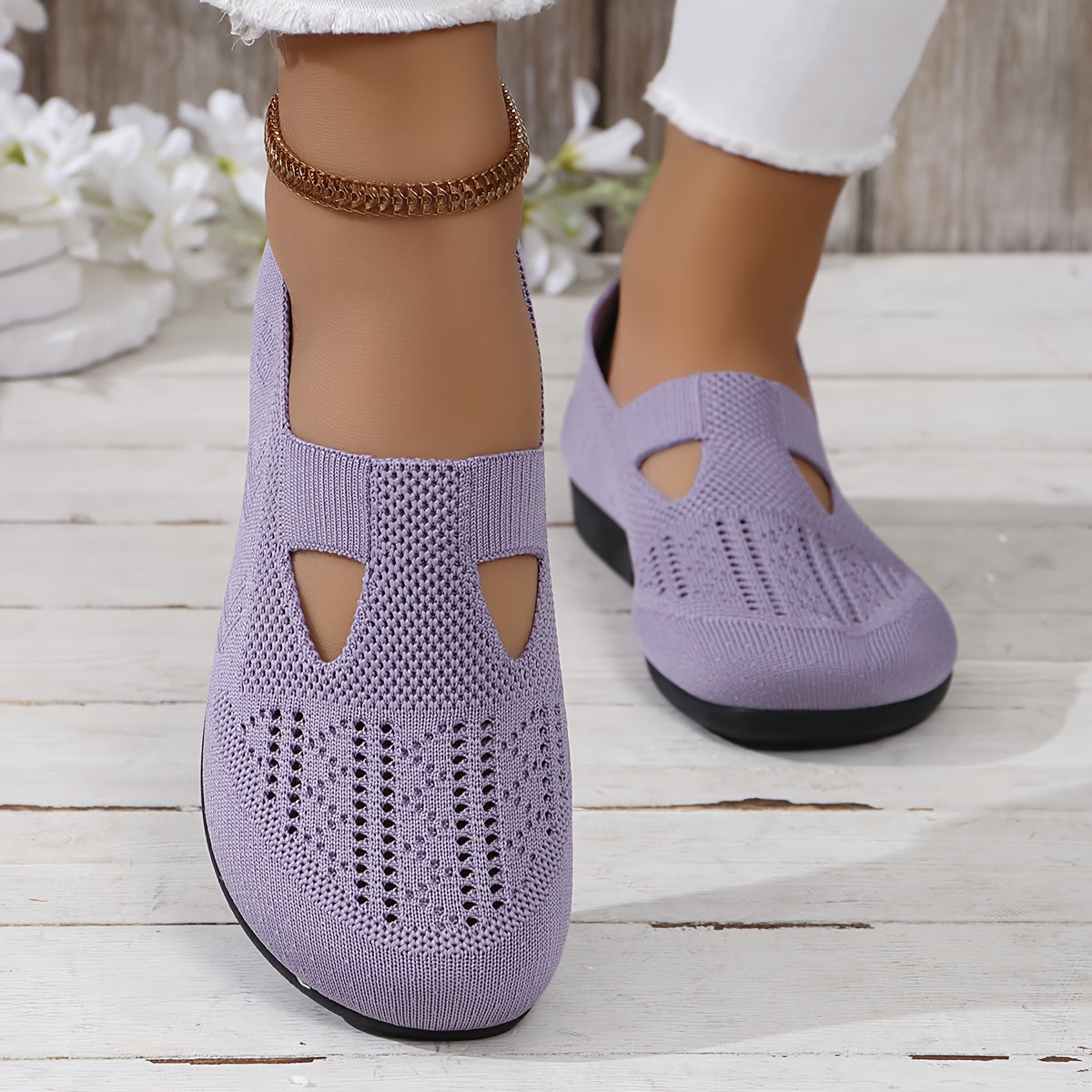 Women's Slip-On Shoes Breathable Flats Lightweight Summer Casual Shoes