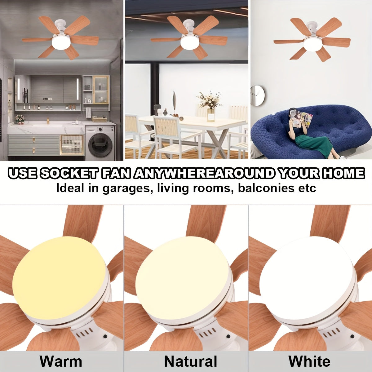 "Yog'och to'qimalari LED shift ventilyatori yoritgichi, masofadan boshqarish pultiga ega, 5 ta yog'och qanoti, bir nechta xonalar uchun mos, sovuq va iliq yoritish rejimlari, oson o'rnatish."