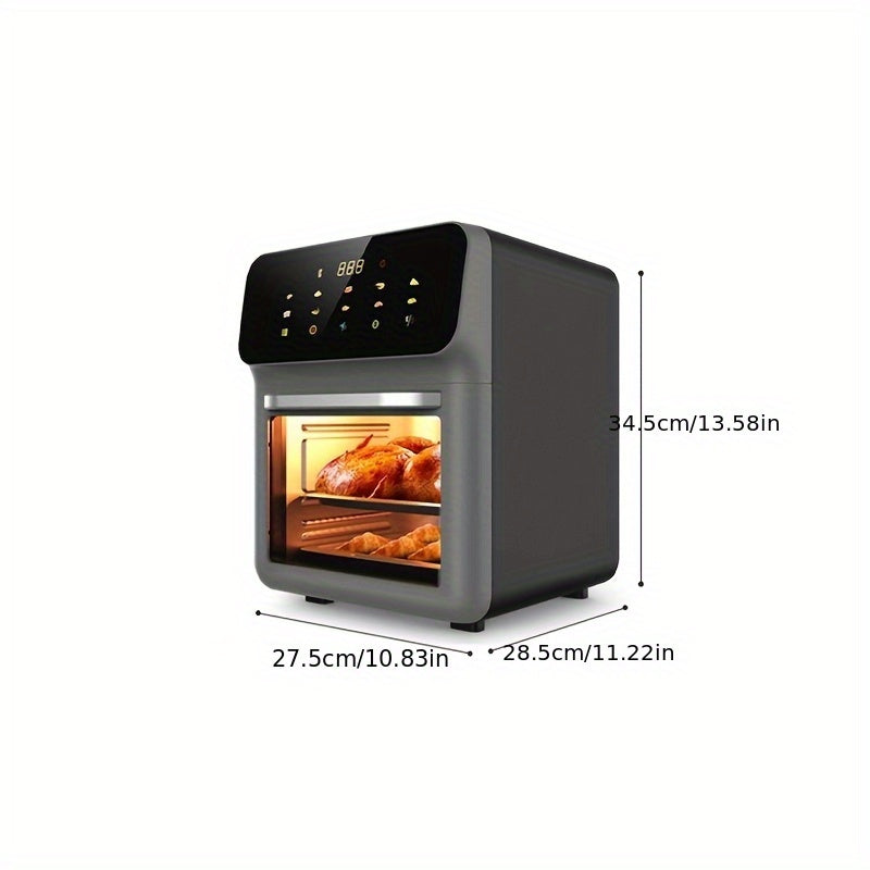 Ko‘p qatlamli pech, LED raqamli sensorli ekran, zanglamaydigan po‘lat, sog‘lom pishirish, joyni tejovchi dizayn bilan Vizual Smart Large Capacity Air Fryer, turli vaziyatlar uchun mos.