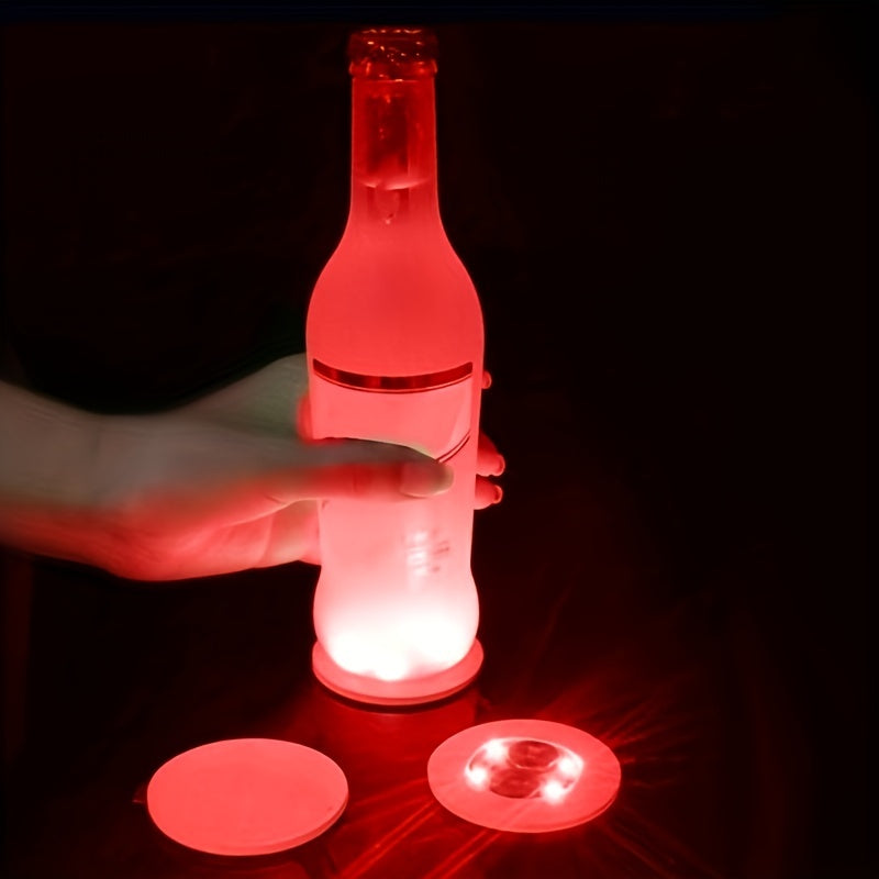 10pcs Luminous Silicone Coaster Set for Bar Night Light Glow Cup Mats