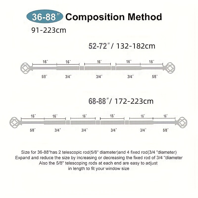 Adjustable Gold Chrome Curtain Rod with Twisted Cage Finials for Windows and Showers