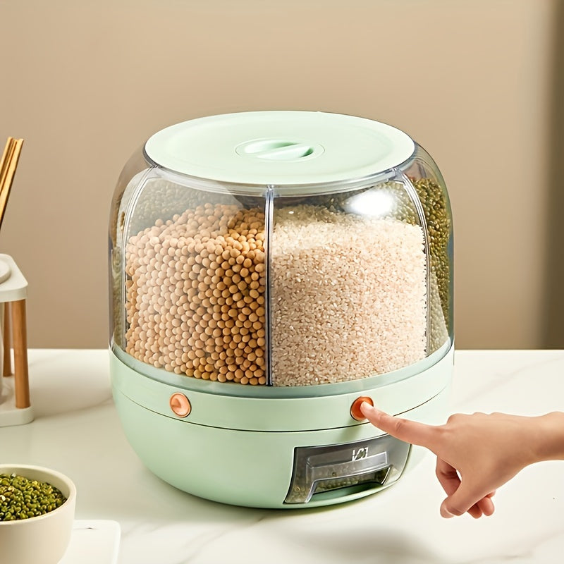 Large Capacity Rotating Food Storage Container for Rice Cereals Grains Flours Pet Food