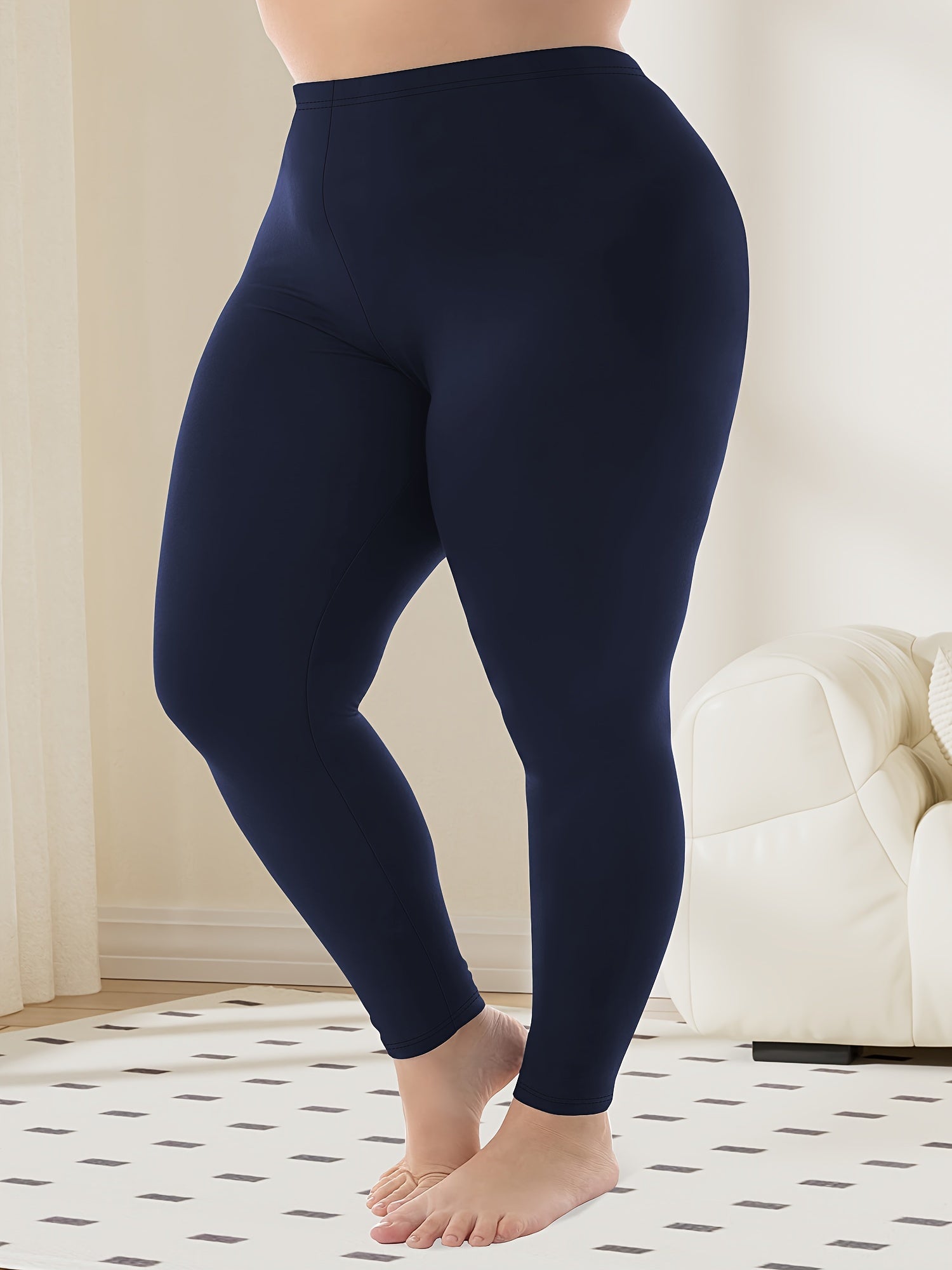 Leggings de yoga de talla grande para mujer de cintura alta con control de abdomen y tela suave