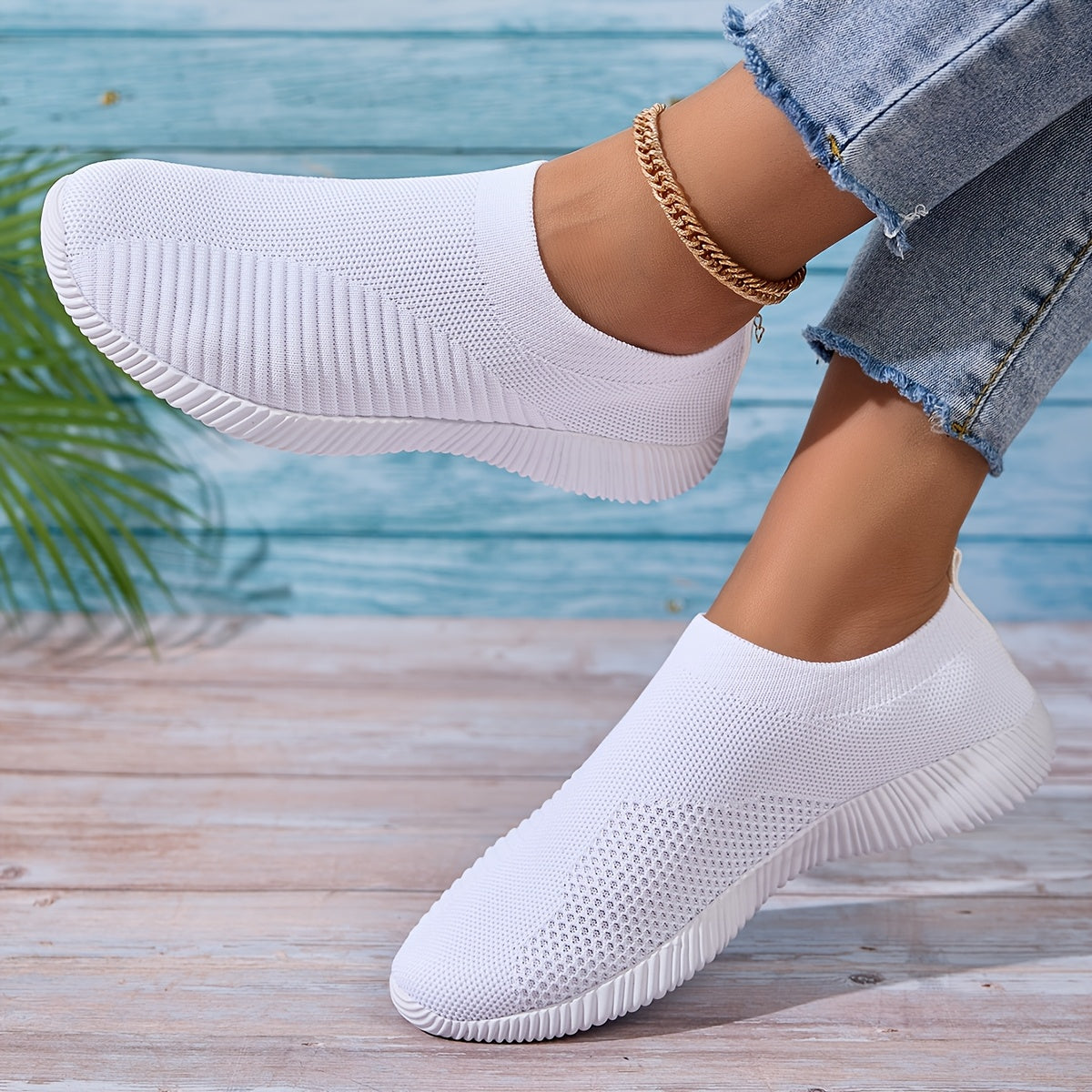 Ayollar uchun tarmoqli slip-on sport poyabzali yengil kundalik poyabzal barcha mavsumlar