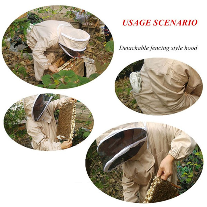 Traje de abeja unisex con velo de malla duradero de poliéster para profesionales y principiantes en apicultura