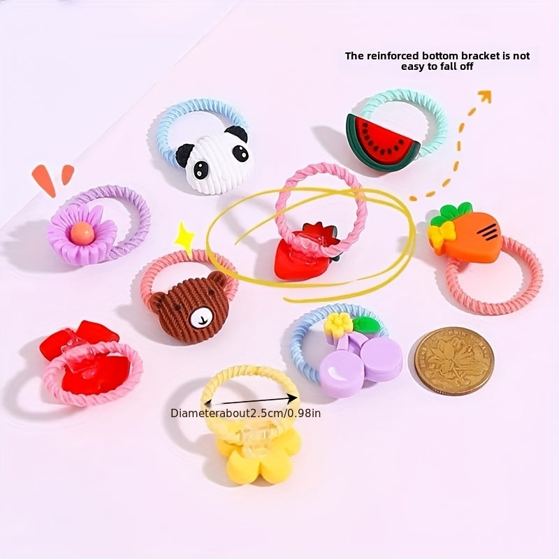 20 заколок для волос в форме фруктов с милыми мультяшными дизайнами, прочные и долговечные аксессуары для девочек.