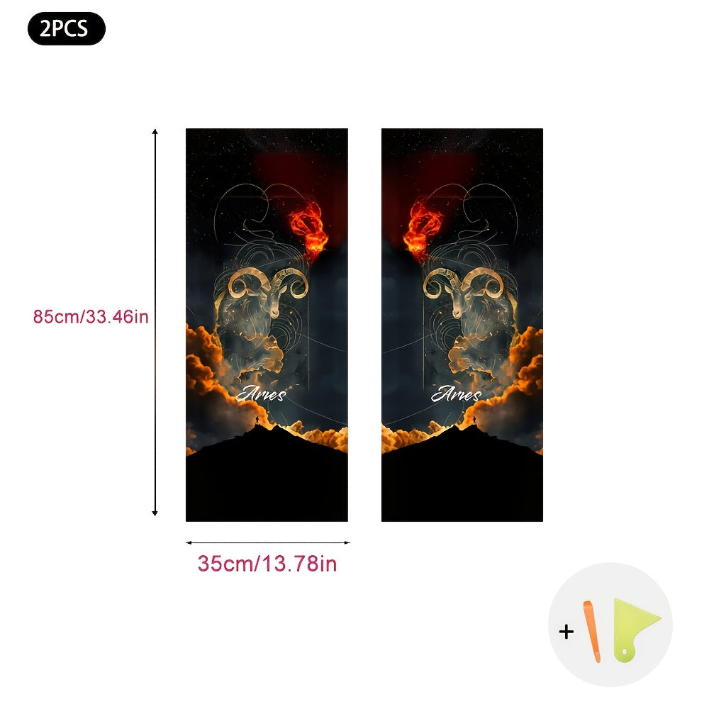 JDM ilhomlangan o'z-o'zidan yopishadigan avtomobil ichki dekorlari, tom va A ustunlari uchun zamonaviy tikuv va oltin folga aksentlari bilan multfilm dizaynlarida.