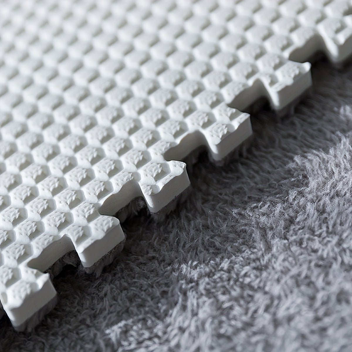 Set of 12 Furry Foam Splicing Carpets for Bedroom Living Room Large Area