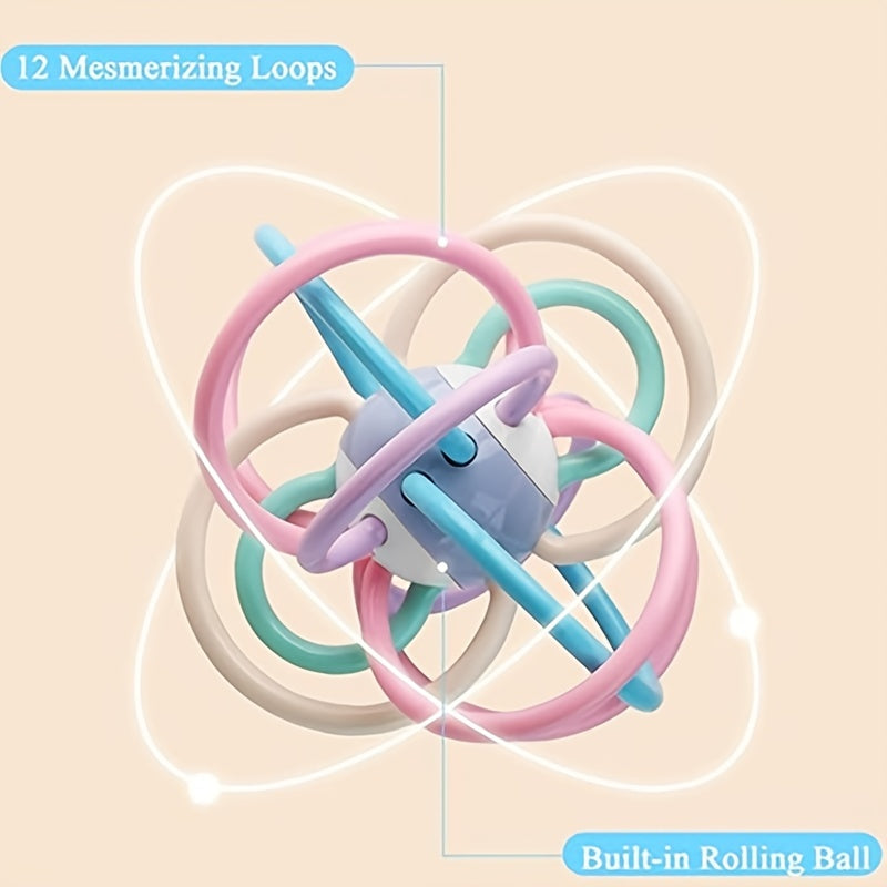 BPA Free Food Grade Sensory Teether Toy with Rattle for Infants