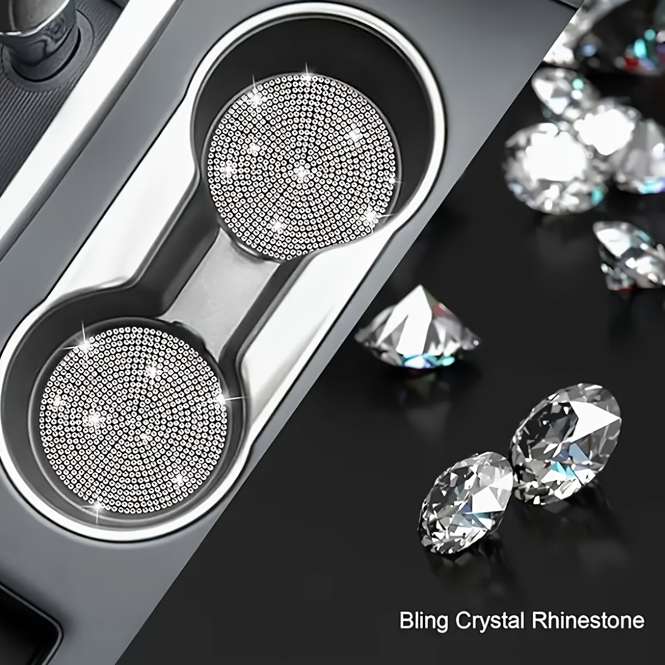 Artificial Rhinestone Car Interior Decoration 8Pcs Set Sparkling Auto Accessories