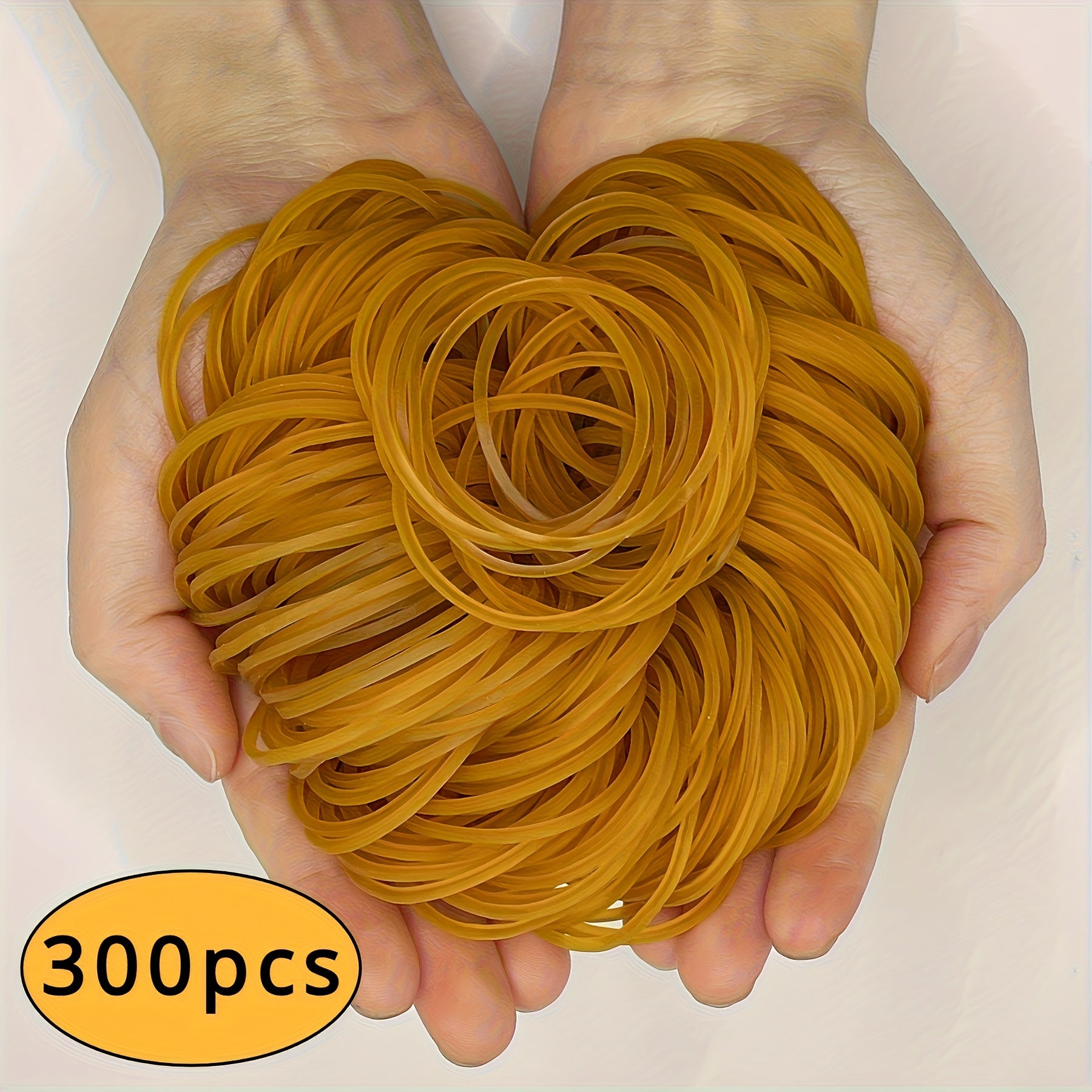 Yellow Rubber Bands 38mm Diameter Durable Natural Rubber Pack of 100 300 or 666
