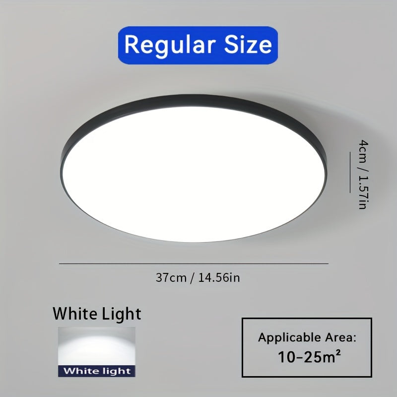 14.5-Inch Black LED Ceiling Light 36W Semi-Flush Mount for Living Room Kitchen