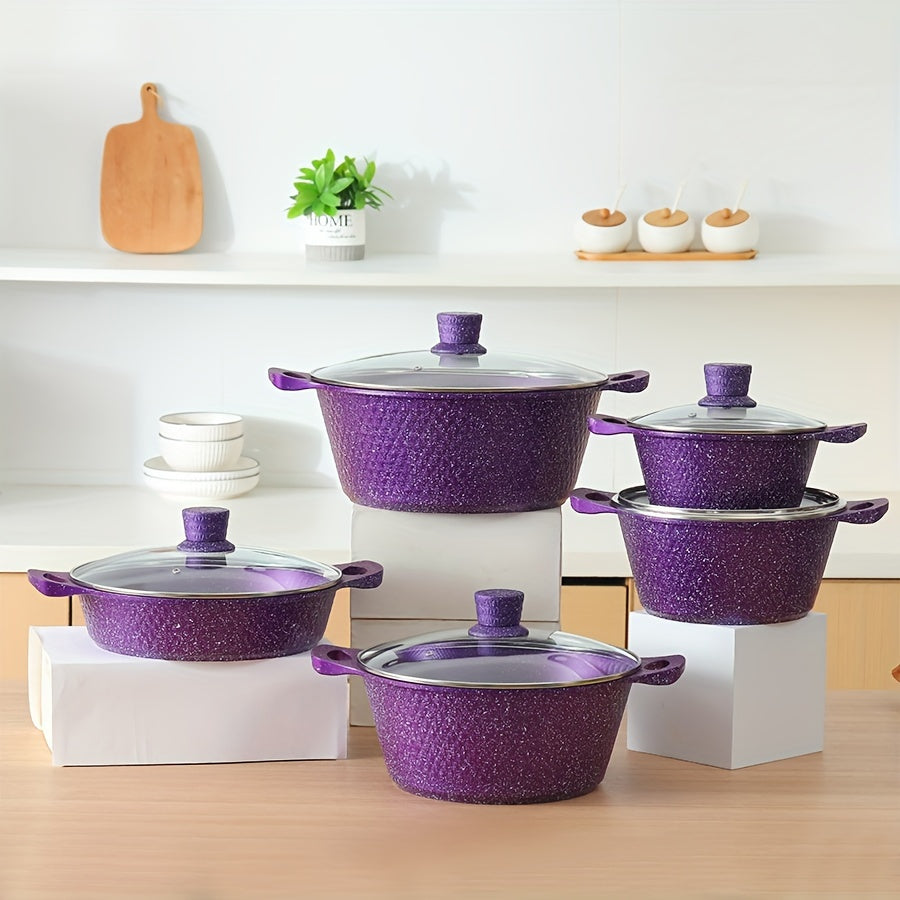 Durable Aluminum Cookware Set Non-Stick Pots and Pans for Gas Stove