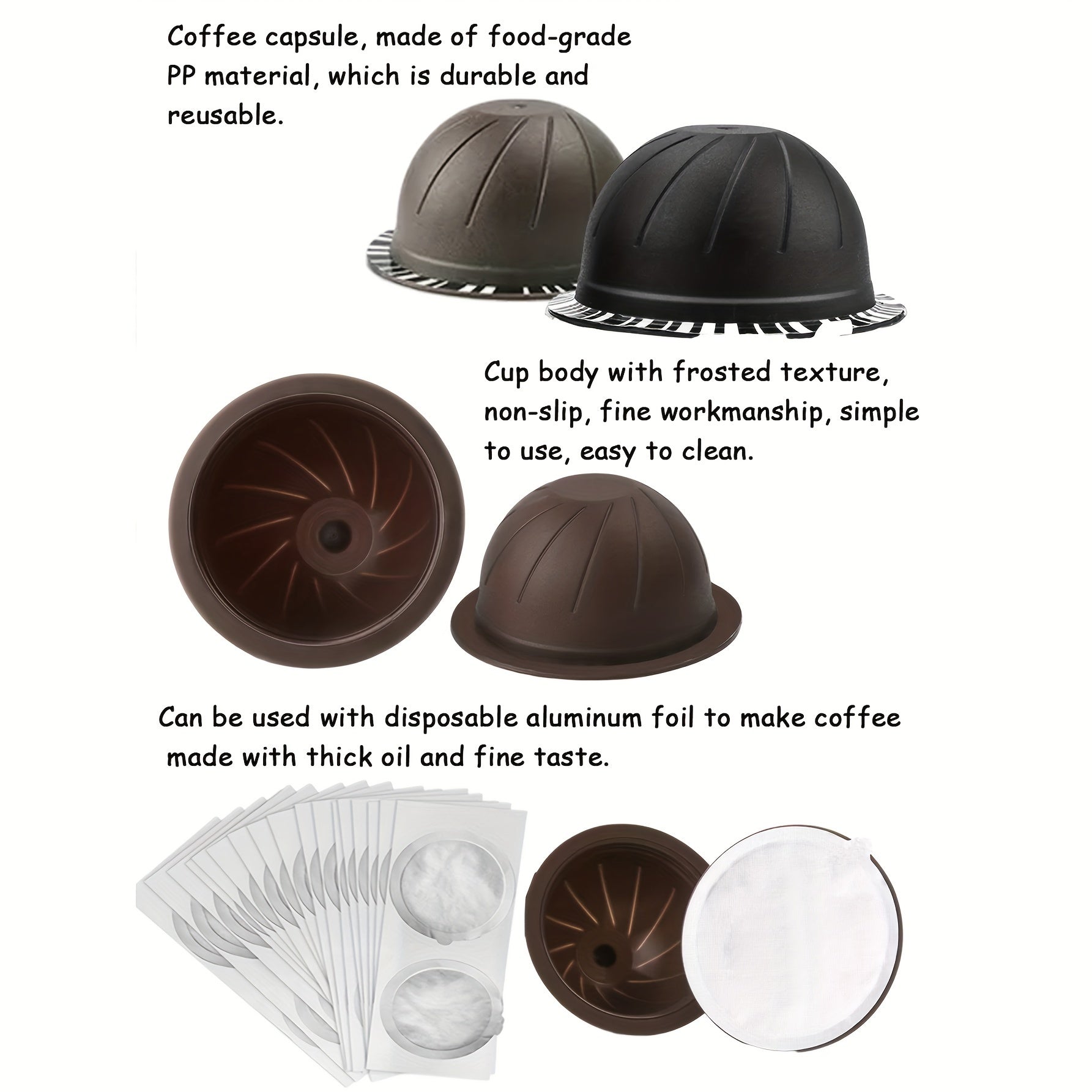 Disposable Refillable Coffee Capsules Pods Lids Aluminum Seals 62mm 100 Pack