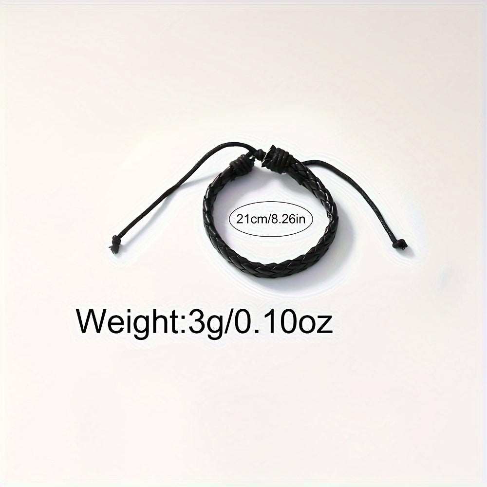 Set of 3 Men's Watches Stylish Round Quartz Wristwatches with PU Leather Straps and Alloy Cases