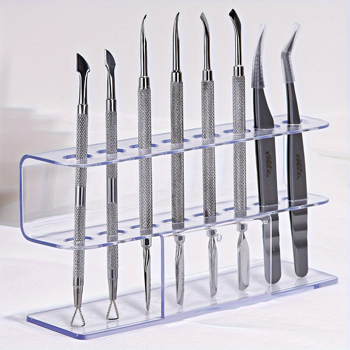 Acrylic Tweezers Organizer Stand, Transparent Lab Tool Holder for Precision