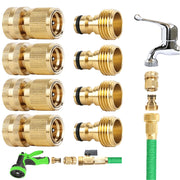 Garden Hose Quick Connectors Solid Brass 3/4 Inch GHT Fittings No-Leak