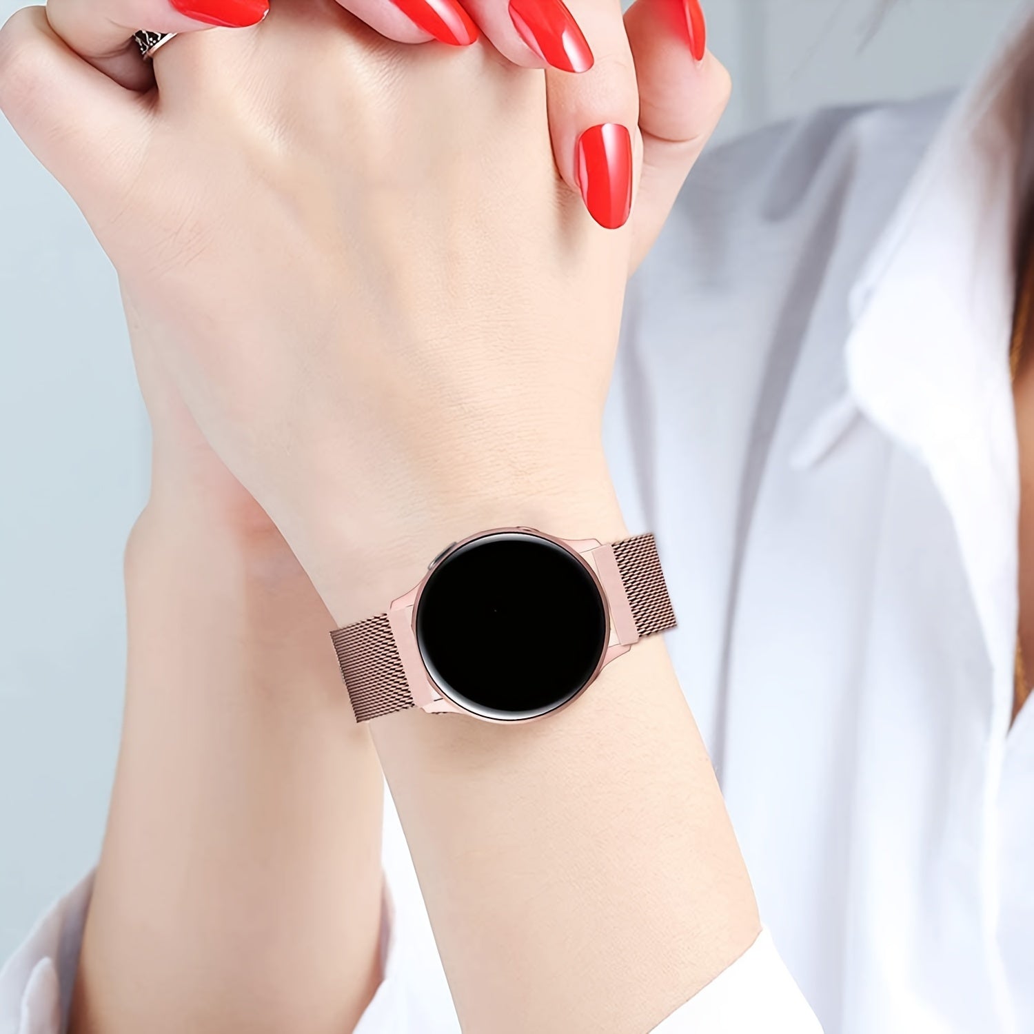 20mm Stainless Steel Mesh Watch Band Magnetic Mesh Strap for Samsung Galaxy Watch and Amazfit Bip U Pro GTS