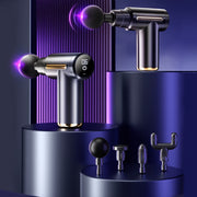 Masajeador eléctrico de fascia con 4 cabezales reemplazables, compacto y ligero para relajación post-ejercicio