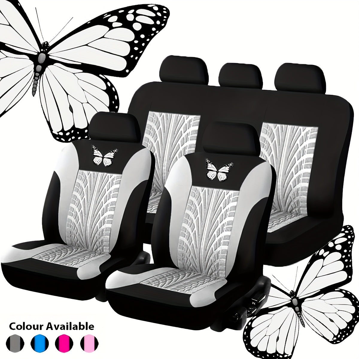 Universal Car Seat Cover 9-Piece Set for 5 Seats Breathable Fabric