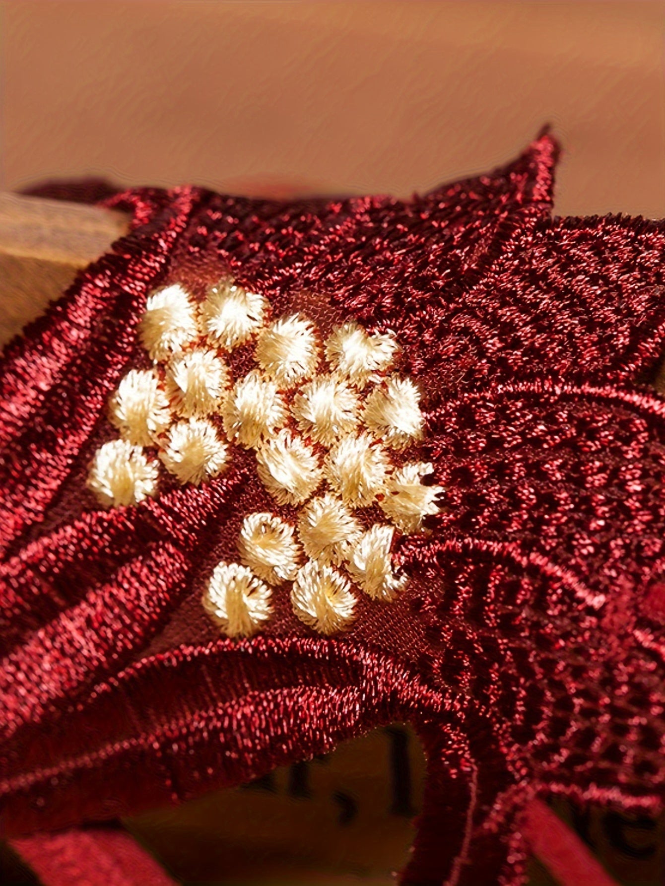 Beaded Floral Thong Panties Low Rise Breathable Polyester Lingerie