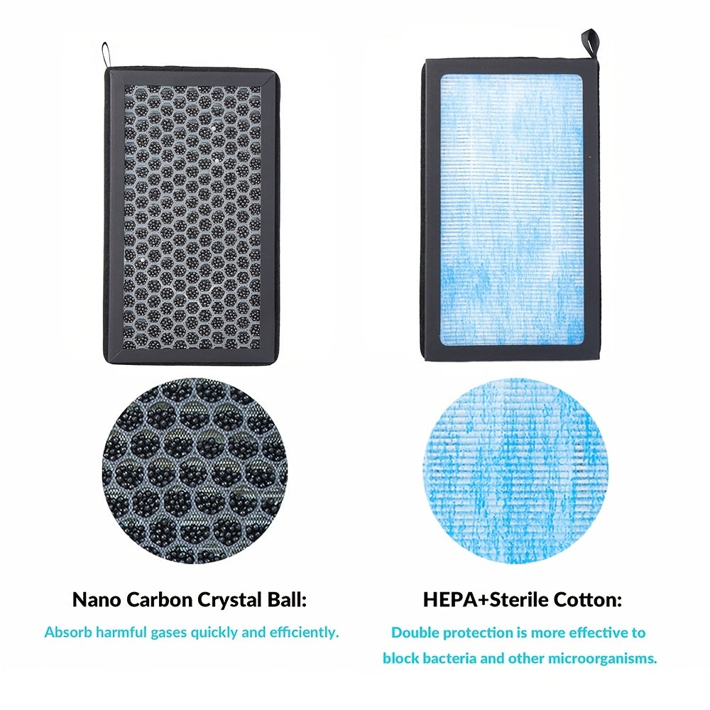 2 Pack HEPA Air Filter with Activated Carbon for Tesla Model 3 and Y