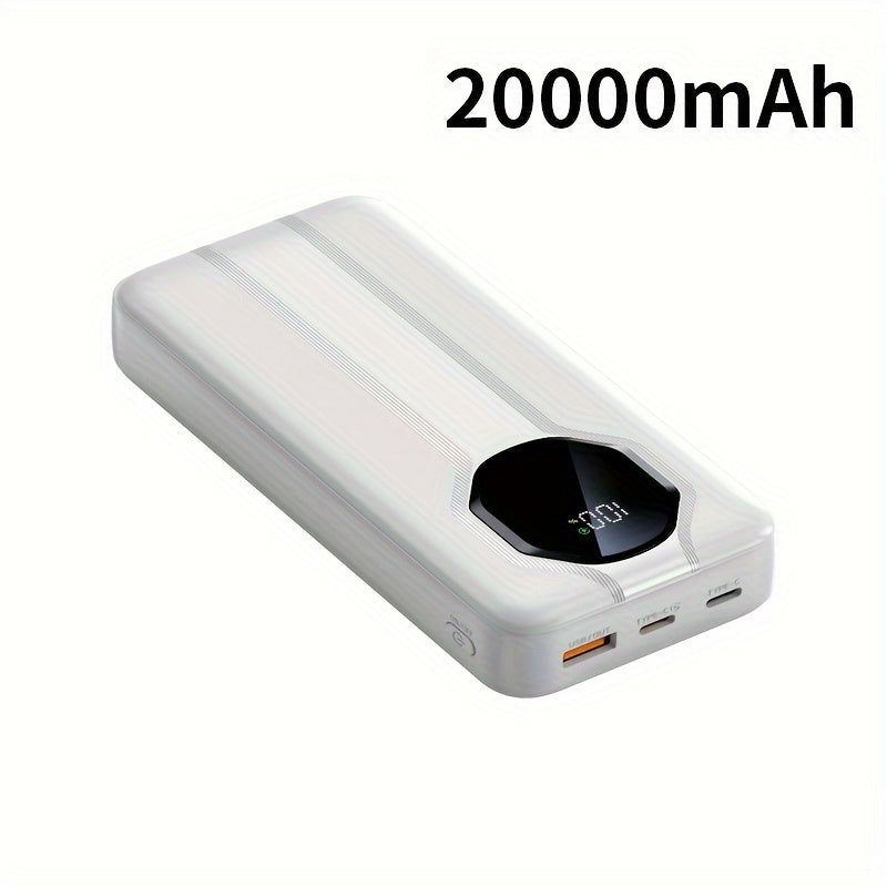 20000mAh Power Bank with Fast Charging LED Display Dual Input Output for iPhone and Android Devices