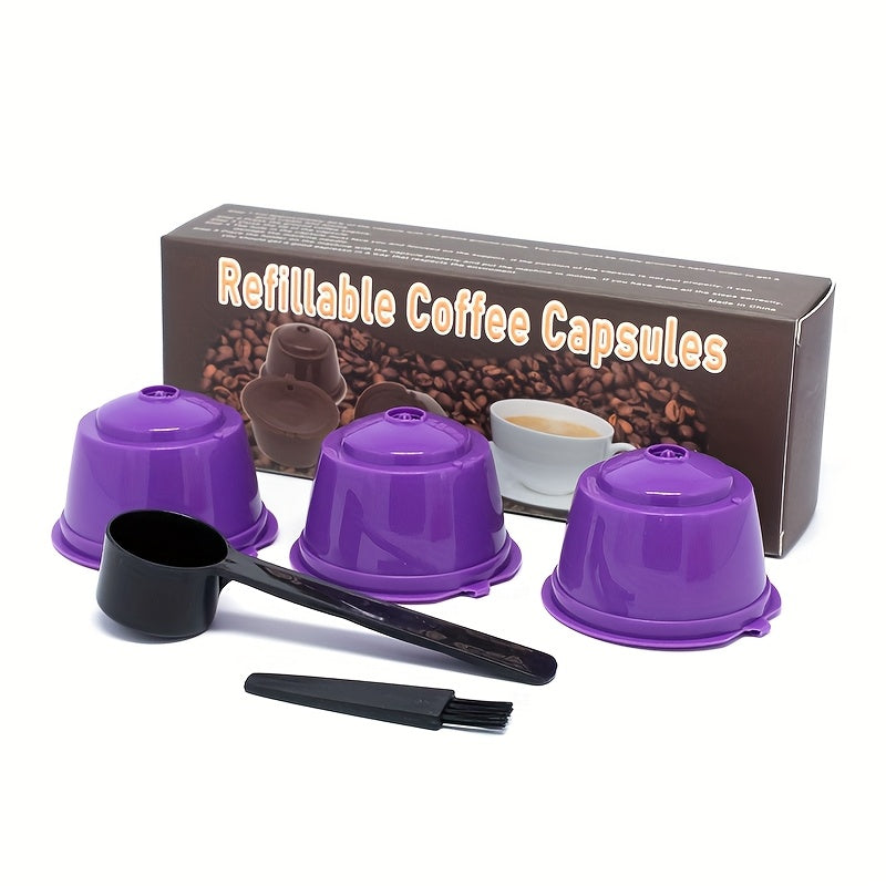 3-Pack Reusable Plastic Coffee Pods for Dolce Gusto Machines Refillable