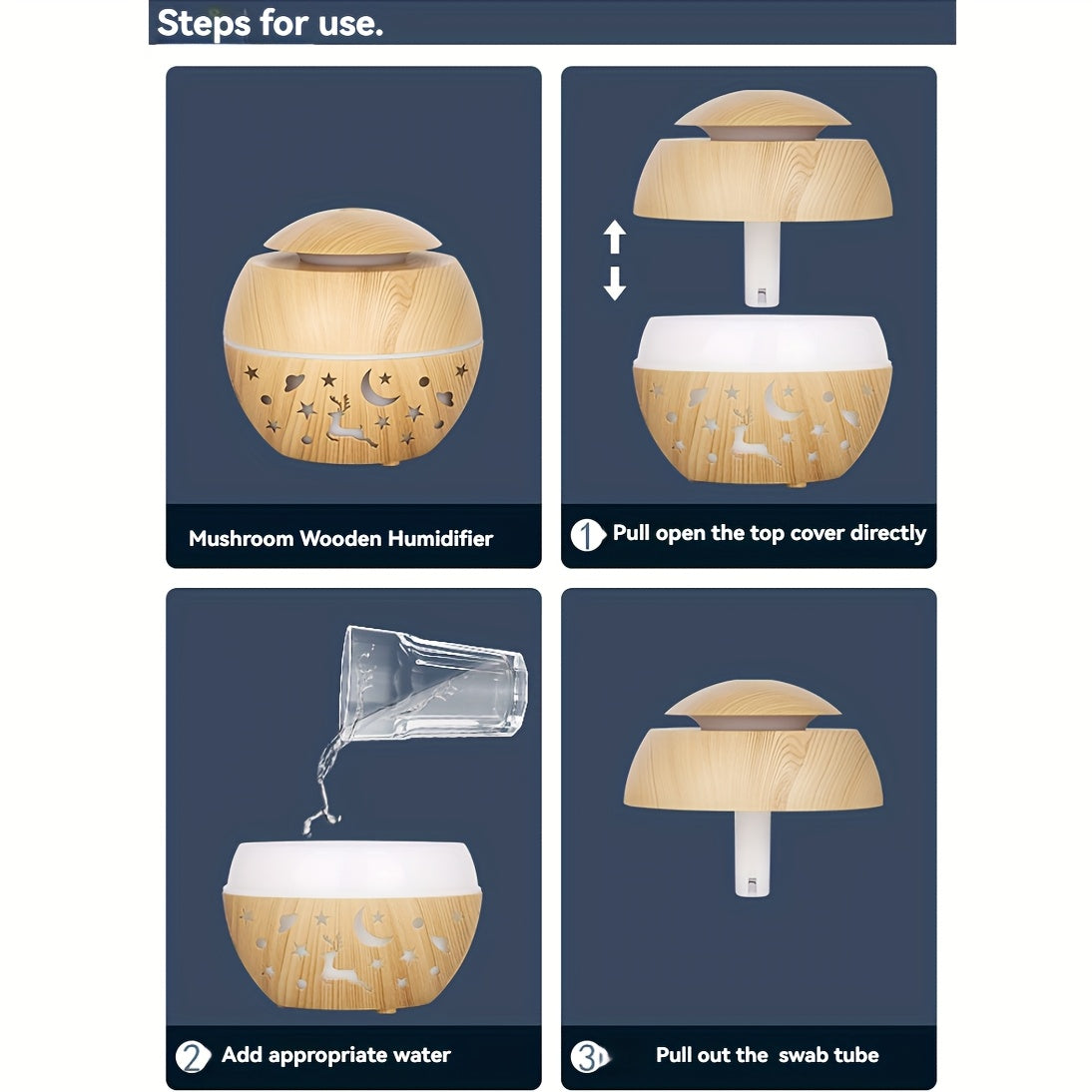 Portable Plastic Humidifier for Office and Home Quiet Mist Diffuser