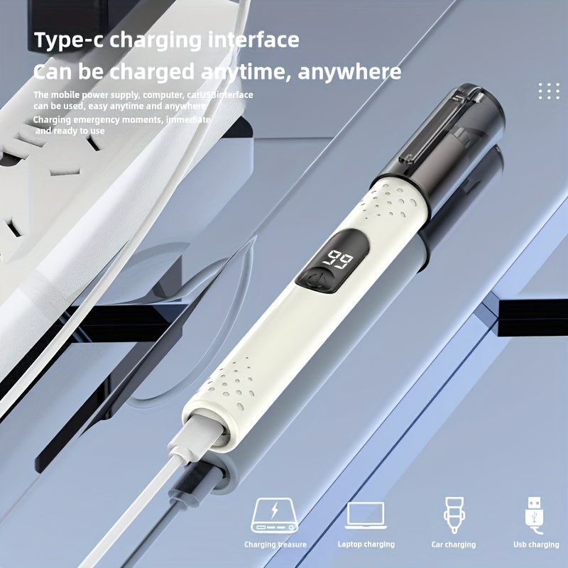 Portable electric nose hair trimmer with stainless steel cutting head USB rechargeable for nose eyebrow ear hair grooming