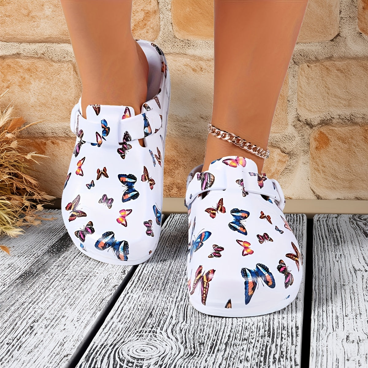 Women Summer Printing Beach Mule Clogs Eva Lightweight Casual Nursing Shoes