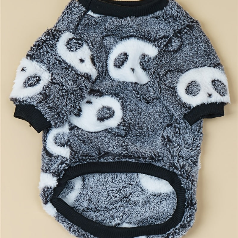 Pet Sweater for Dogs Black Panda Design Extra Large Cold Weather Pullover Polyester