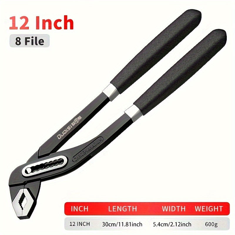 Adjustable Water Pump Pliers with Quick-Release, Multi-Functional Plumbing Hand Tool