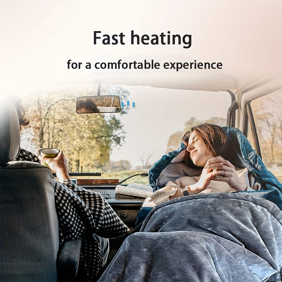 Серый электроплед для автомобиля 30 Вт, нагреваемое одеяло, мягкое, теплое, из синтетического волокна