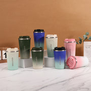 Gradient Color Travel Mug Stainless Steel Vacuum Insulated 380ml 13oz Portable Drinkware