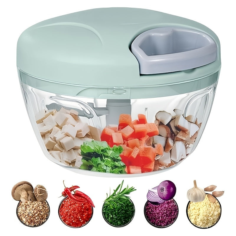 Turli ingredientlarni samarali ravishda to'g'rash, kesish va tayyorlash uchun mo'ljallangan ko'p funksiyali qo'l oziq-ovqat protsessor.