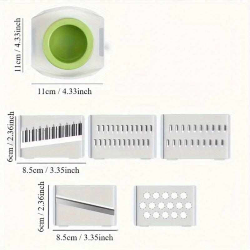 Handheld Mandoline Slicer Set with Stainless Steel Blades for Vegetable Julienne and Cheese Grating