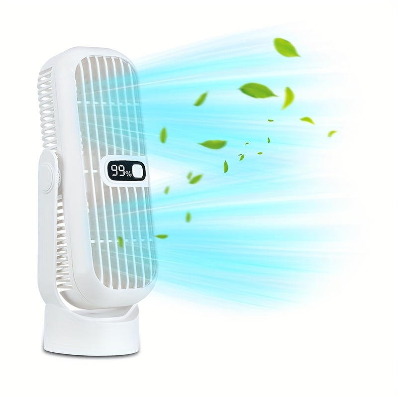 Portable Wireless Desktop Fan with 5-Speed, Mini Cooling Tower Fan, Silent, LED Display