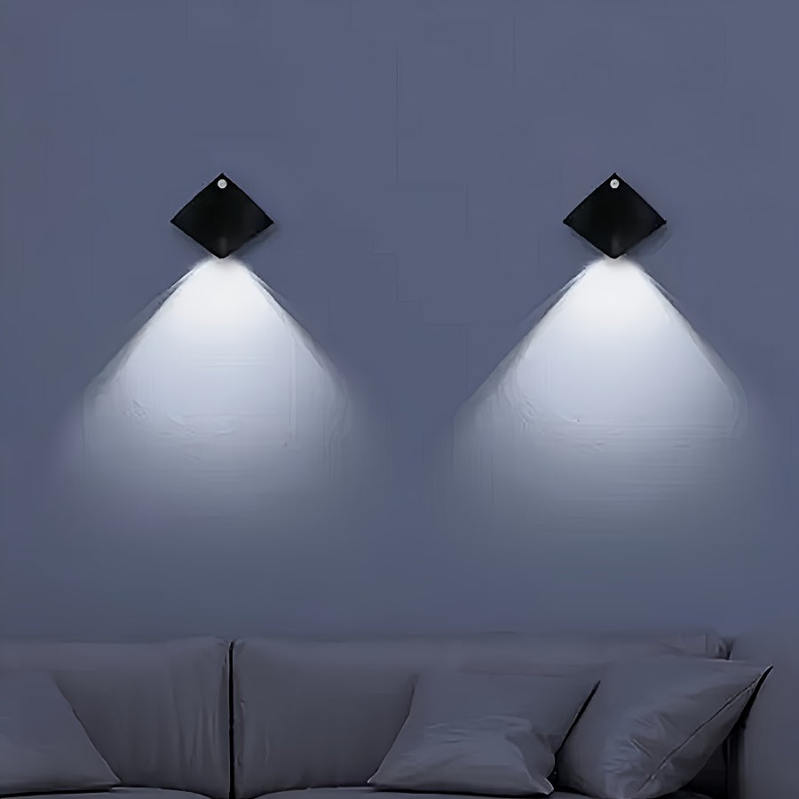 LED Night Light with Sensor, Battery Operated, Wall or Cabinet Mount, Small Night Light for Bedroom Kitchen Bathroom