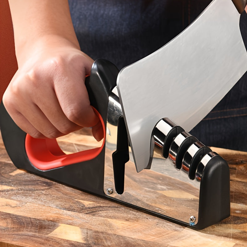 Multifunctional Kitchen Sharpener for Knives and Scissors with Sharpening Stone