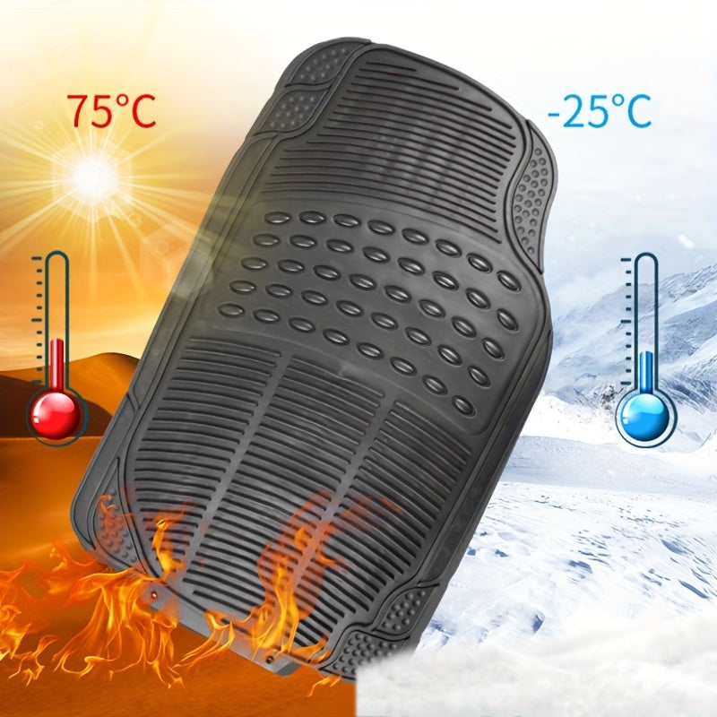 3Pcs All-Weather Car Floor Mats Durable PVC Non-Slip Universal Fit